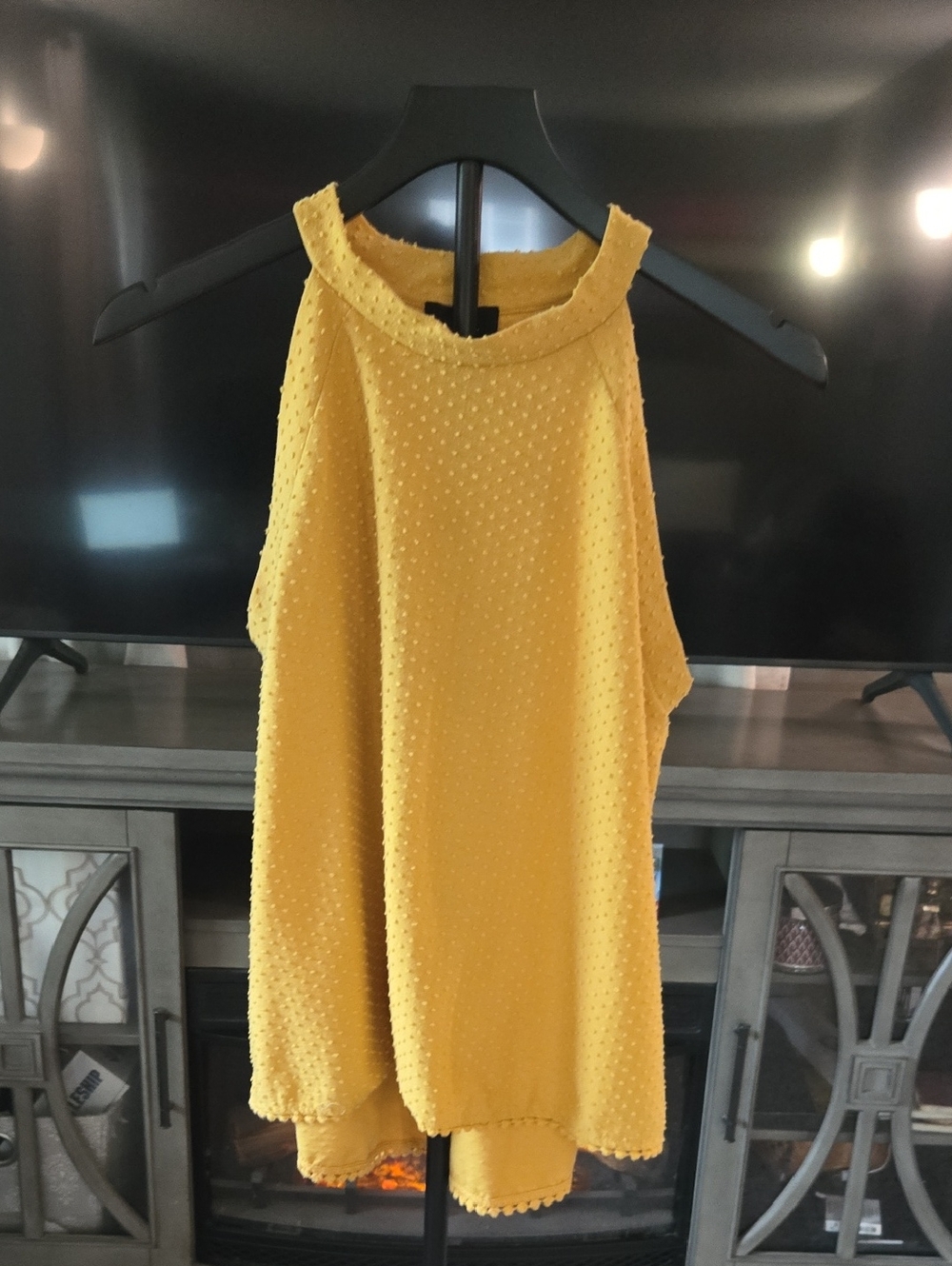 W5 Mustard Yellow Textured Halter Tank